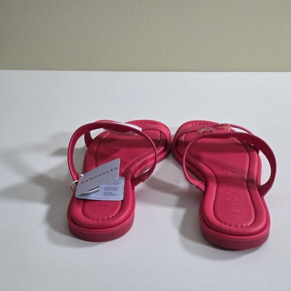 Aerosoles Geraldine Sandals Women US 10M Hot Pink Faux Leather Boho Beach Resort - Picture 9 of 16